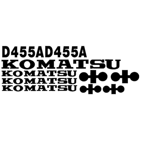 Aftermarket Komatsu Dozer D455A Black Decal Set (New) KOMD455ADECALSET - main